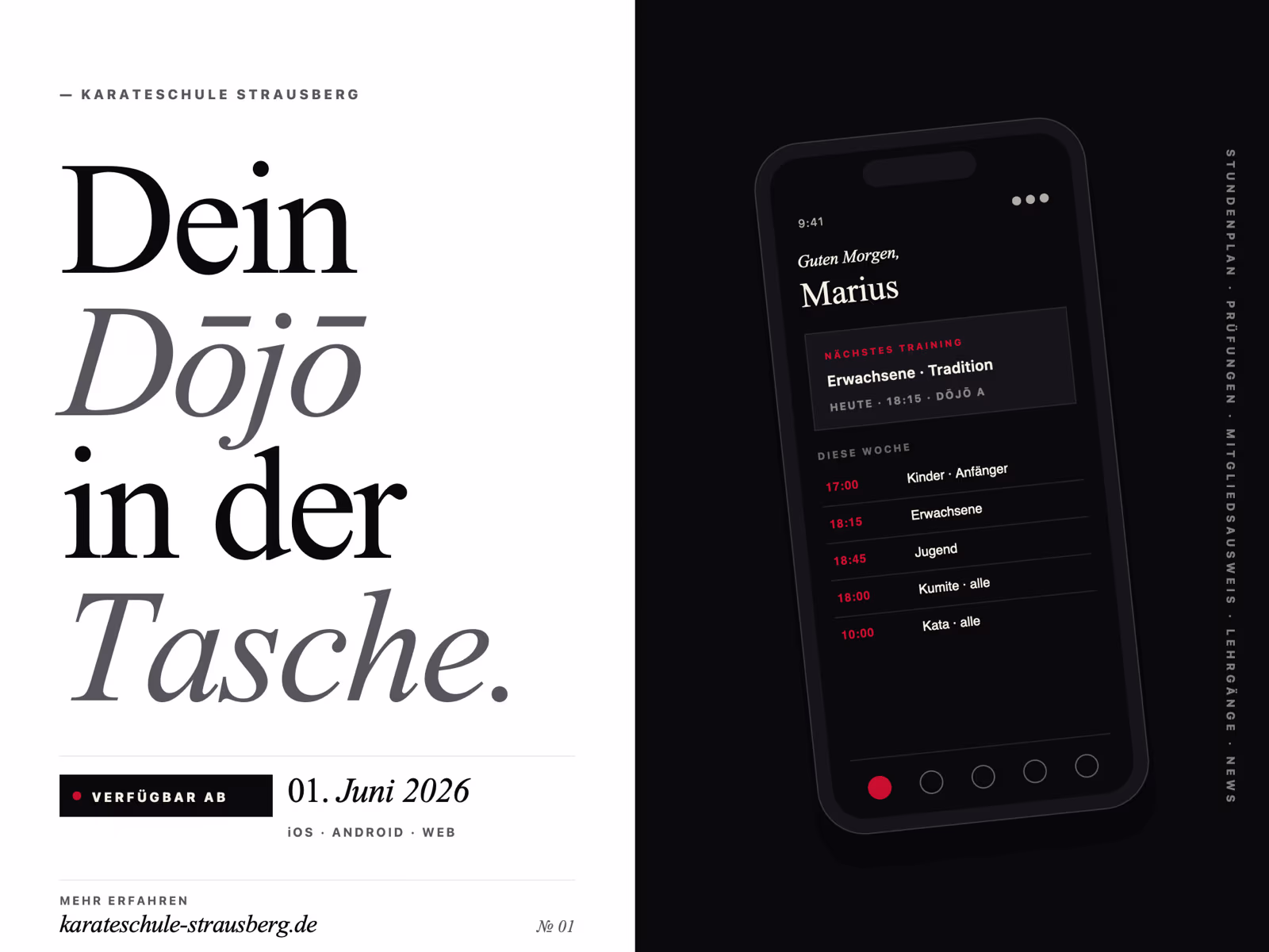 Eine App für die ganze Familie: Komfort, der den Karate-Alltag einfacher macht.